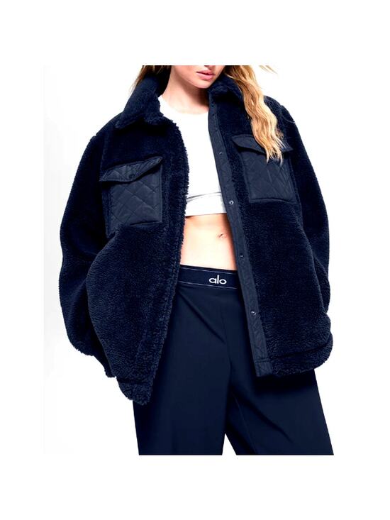 ALO Yoga Jackets & Blazers - Alo Yoga Unisex Navy Sherpa Edge Shacket Size L